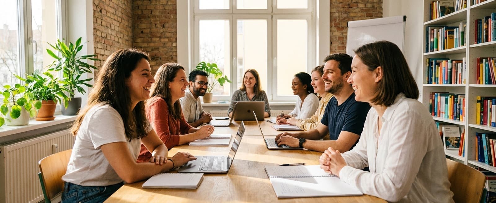 Language school Berlin – Students in a German course in a modern classroom