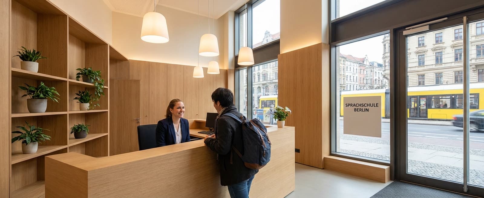 Contact Sprachinstitut Berlin – Reception area of the language school