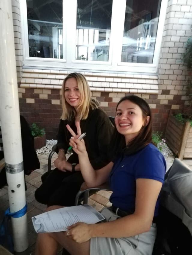 Impressions from the Sprachtreff – participants meeting and exchanging