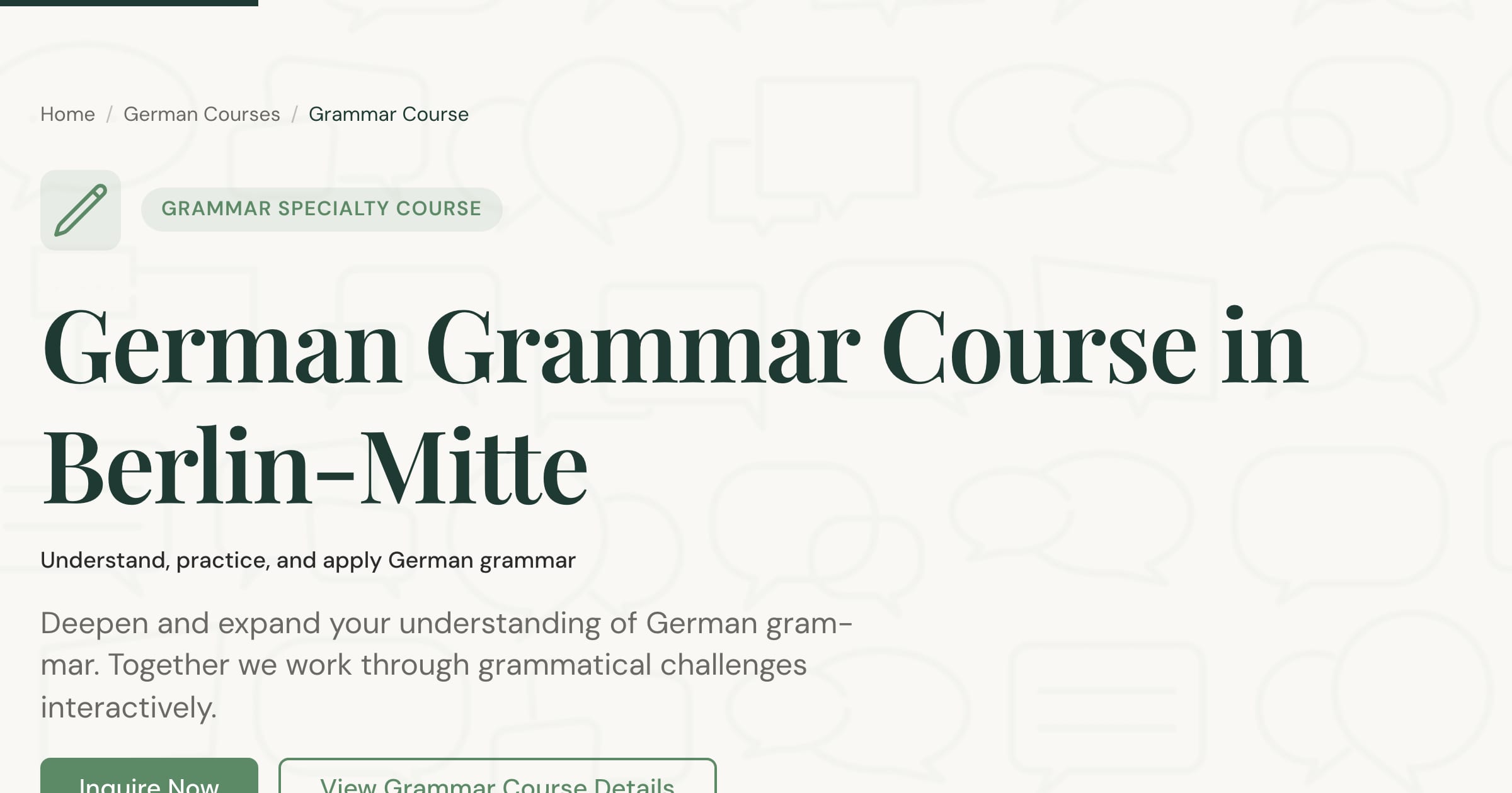 German Grammar Course Berlin – All Levels A1–C2