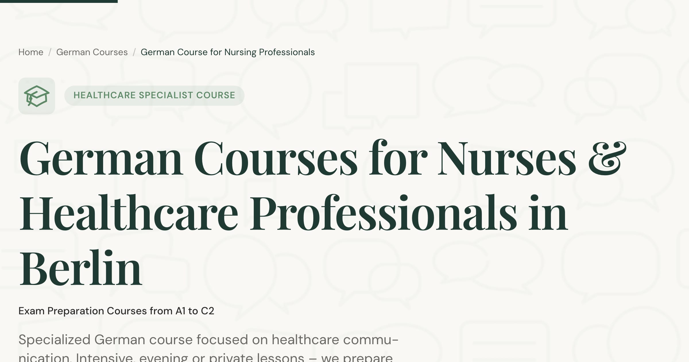 German Course for Nurses Berlin – B1/B2