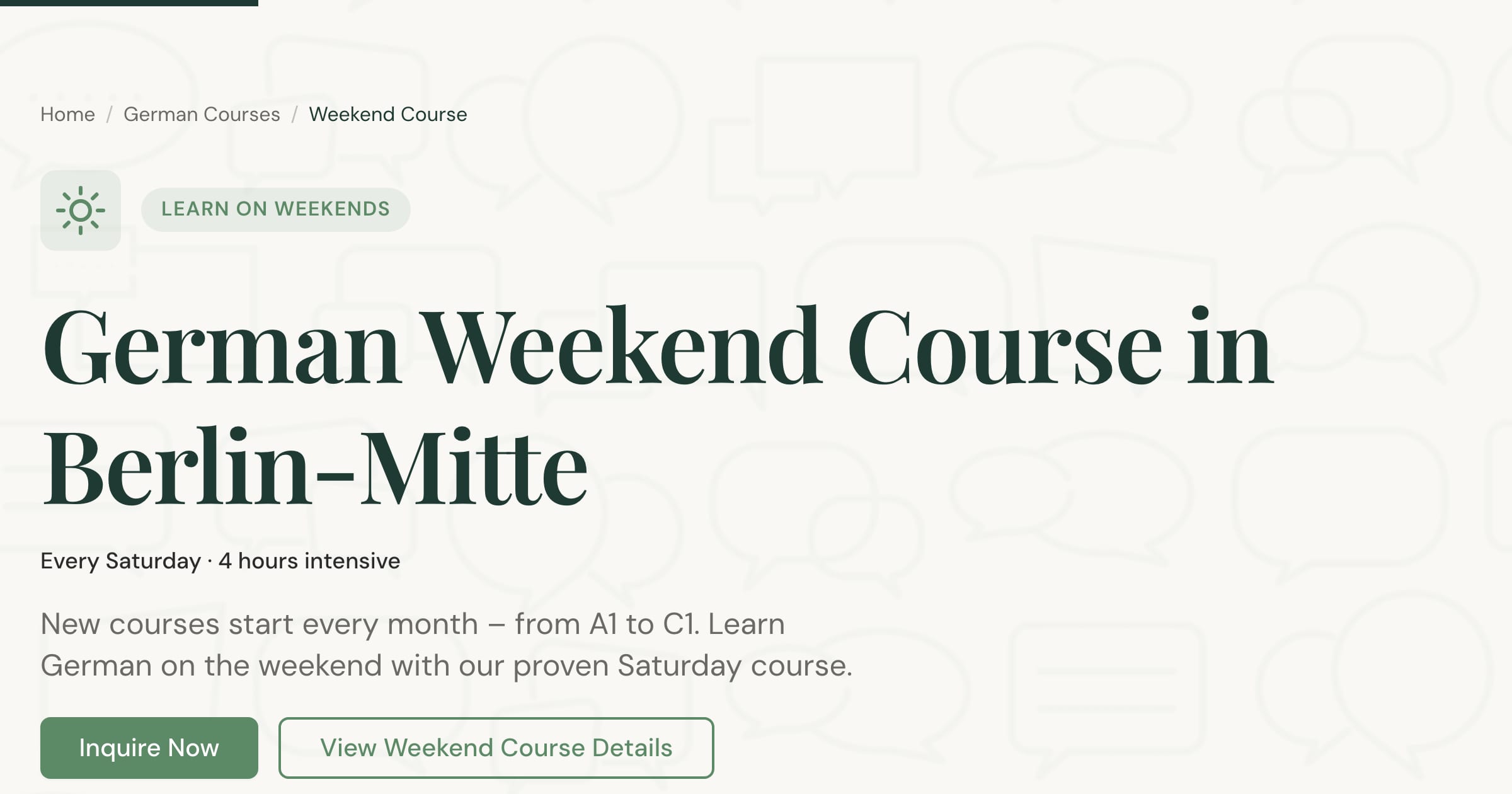 German Weekend Course Berlin – Saturdays